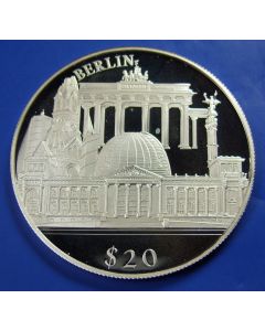 Liberia  20 Dollars 2000   Berlin - Silver / Proof