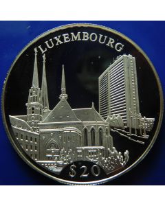 Liberia  20 Dollars 2000  Luxemburg - Silver / Proof