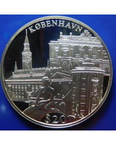 Liberia  20 Dollars 2000   Kopenhagen - Silver / Proof