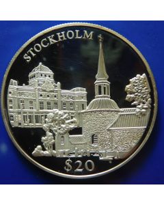 Liberia  20 Dollars 2000  Stockholm - Silver / Proof