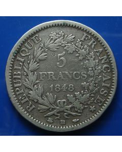 France  5 Francs 1848BBkm# 756.2