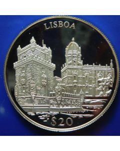 Liberia  20 Dollars 2000  Lisabon - Silver / Proof