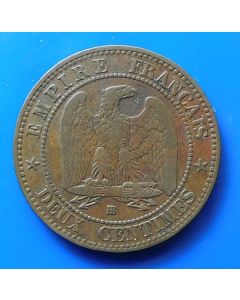 France  2 Centimes 1854BBkm# 776.3