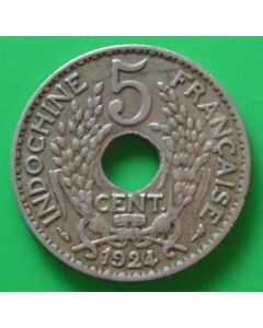French Indo-China 5 Cents1924km# 18  