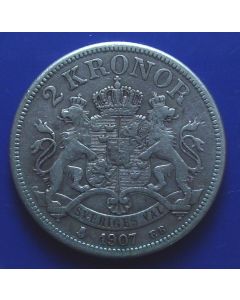 Sweden 	 2 Kronor	1907	  - Oscar Il - Silver
