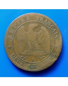 France  2 Centimes 1862Akm# 796.4