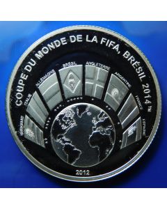 Benin	 1000 Francs	2012	 2014 FIFA World Cup Brazil – Silver / Proof
