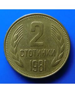 Bulgaria 	 2 Stotinki	1981