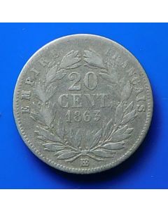 France  20 Centimes 1863BBkm# 778.2