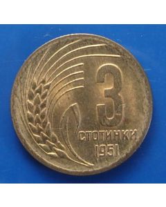 Bulgaria  3 Stotinki1951km# 51  