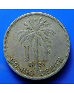 Belgian Congo Franc1923km# 20   Schön# 13b