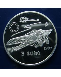 Spain 	 5 Euro	1997	 Airplane - troy ounce coin