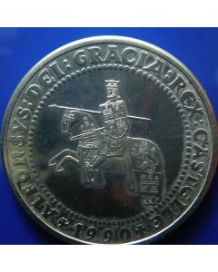 Spain 	 5 Ecu	1990	 Alfondso on Horseback – Silver