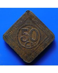 Belgium  50 Centimes1915 km# Tn1a Thick '50' Ghent