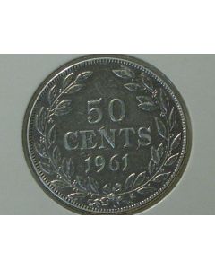 Liberia 	  50 Cents	1961	 - Silver