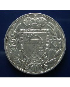 Liechtenstein  2 Kronen1915Y# 3    Schön# 3