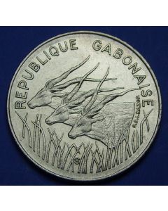 Gabon 	100 Francs	1977	 Three great eland