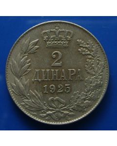Yugoslavia  2 Dinara 1925pkm#6  Schön#6