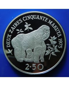 Zaire 	 2½ Zaires	1975	 - Mountain gorilas - Silver / Proof