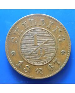 Norway 	 ½ Skilling	1867