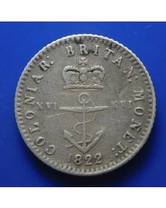 British West Indies	 1/16 Dollar	1822	 Silver