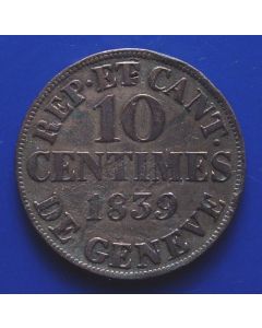 Geneva 10 Centimes1839 km# 128 