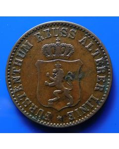 German States  Reuss-Schleiz 3 Pfennig 1864A km# 70 