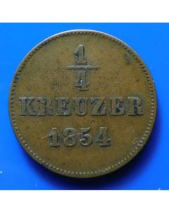 German States  Sachsen-Meiningen ¼ Kreuzer1854 km# 161