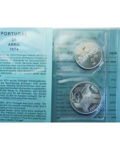 Portugal 100 and 250 Escudos1974 km# 603/604 (km)-PS 2 